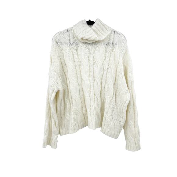 Tularosa Sweater Womens Size Small Greta Turtleneck Pullover Ivory Cable Knit - Picture 4 of 7